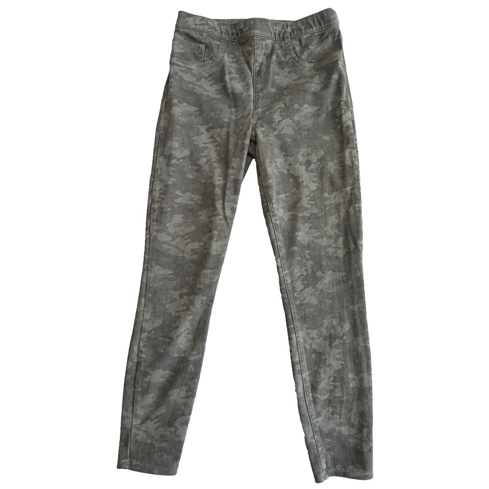 Spanx Leggings Women's Sz L Gray Camo Cropped Ankle Jeanish Stretch Shaping Pant